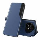 For Huawei Mate 40 Pro Side Display Shockproof Horizontal Flip Leather Phone Case(Blue) - 1