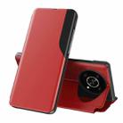 For Huawei Mate 40 Pro Side Display Shockproof Horizontal Flip Leather Phone Case(Red) - 1