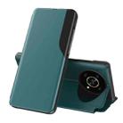 For Huawei Mate 40 Pro Side Display Shockproof Horizontal Flip Leather Phone Case(Green) - 1