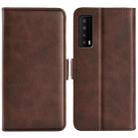 For TCL Stylus 5G Dual-side Magnetic Buckle Horizontal Flip Leather Phone Case(Brown) - 1