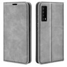 For TCL Stylus 5G Retro-skin  Magnetic Suction Leather Phone Case(Grey) - 1