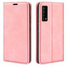 For TCL Stylus 5G Retro-skin  Magnetic Suction Leather Phone Case(Pink) - 1