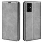 For Xiaomi Poco M4 5G Retro-skin Magnetic Suction Leather Phone Case(Grey) - 1