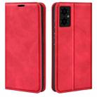 For Xiaomi Poco M4 5G Retro-skin Magnetic Suction Leather Phone Case(Red) - 1