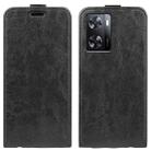 For OPPO A57 4G 2022 R64 Texture Vertical Flip Leather Phone Case(Black) - 1