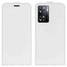 For OPPO A57 4G 2022 R64 Texture Vertical Flip Leather Phone Case(White) - 1
