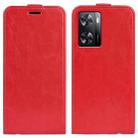 For OPPO A57 4G 2022 R64 Texture Vertical Flip Leather Phone Case(Red) - 1