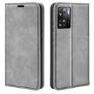 For OPPO A57 4G Retro-skin Magnetic Suction Leather Phone Case(Grey) - 1