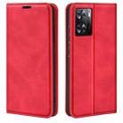 For OPPO A57 4G Retro-skin Magnetic Suction Leather Phone Case(Red) - 1