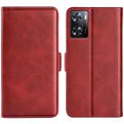 For OPPO A57 4G Dual-side Magnetic Buckle Horizontal Flip Leather Phone Case(Red) - 1