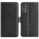 For Motorola G62 5G Dual-side Magnetic Buckle Horizontal Flip Leather Phone Case(Black) - 1