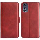 For Motorola G62 5G Dual-side Magnetic Buckle Horizontal Flip Leather Phone Case(Red) - 1