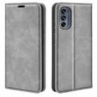 For Motorola G62 5G Retro-skin  Magnetic Suction Leather Phone Case(Grey) - 1