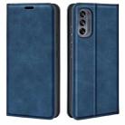 For Motorola G62 5G Retro-skin  Magnetic Suction Leather Phone Case(Dark Blue) - 1