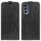 For Motorola Moto G62 5G R64 Texture Vertical Flip Leather Phone Case(Black) - 1