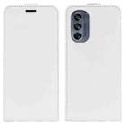 For Motorola Moto G62 5G R64 Texture Vertical Flip Leather Phone Case(White) - 1