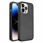 For iPhone 14 Pro Frosted Skin Feel PC Contrast Color Button Phone Case(Black+Black) - 1