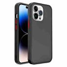 For iPhone 14 Pro Frosted Skin Feel PC Contrast Color Button Phone Case(Black+Red) - 1