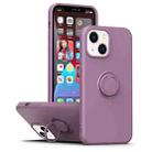 For iPhone 14 Ring Kickstand Silicone Phone Case (Dark Purple) - 1