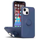 For iPhone 14 Plus Ring Kickstand Silicone Phone Case (Blue) - 1