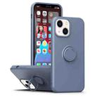 For iPhone 14 Plus Ring Kickstand Silicone Phone Case (Gray) - 1