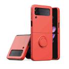 Silicone Integrated Ring Buckle Mobile Phone Case For Samsung Galaxy Z Flip4(Red) - 1