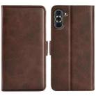 For Huawei Nova 10 Dual-side Magnetic Buckle Horizontal Flip Leather Phone Case(Brown) - 1