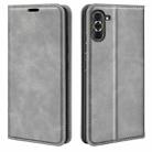 For Huawei Nova 10 Pro Retro-skin  Magnetic Suction Leather Phone Case(Grey) - 1