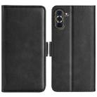 For Huawei Nova 10 Pro Dual-side Magnetic Buckle Horizontal Flip Leather Phone Case(Black) - 1