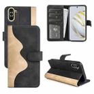 For Huawei Nova 10 Stitching Horizontal Flip Leather Phone Case(Black) - 1