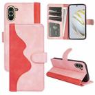 For Huawei Nova 10 Stitching Horizontal Flip Leather Phone Case(Pink Red) - 1