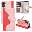 For Huawei Nova 10 Pro Stitching Horizontal Flip Leather Phone Case(Pink Red) - 1