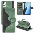 For OPPO Reno7 A JP Version Stitching Horizontal Flip Leather Phone Case(Green) - 1