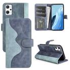 For OPPO Reno7 A JP Version Stitching Horizontal Flip Leather Phone Case(Blue) - 1