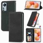 For Xiaomi 12 Lite Retro Skin Feel Magnetic Leather Phone Case(Black) - 1
