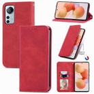 For Xiaomi 12 Lite Retro Skin Feel Magnetic Leather Phone Case(Red) - 1