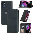 For Motorola Moto G 2022 Retro Skin Feel Magnetic Leather Phone Case(Black) - 1