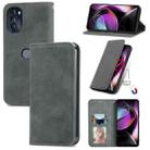 For Motorola Moto G 2022 Retro Skin Feel Magnetic Leather Phone Case(Gray) - 1