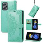 For Xiaomi Redmi Note 11T 5G Mandala Flower Embossed Horizontal Flip Leather Phone Case(Green) - 1