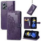 For Xiaomi Redmi Note 11T 5G Mandala Flower Embossed Horizontal Flip Leather Phone Case(Purple) - 1