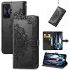 For Xiaomi Redmi K50 Gaming Mandala Flower Embossed Horizontal Flip Leather Phone Case(Black) - 1