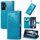 For Xiaomi Redmi K50 Gaming Mandala Flower Embossed Horizontal Flip Leather Phone Case(Blue) - 1