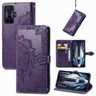 For Xiaomi Redmi K50 Gaming Mandala Flower Embossed Horizontal Flip Leather Phone Case(Purple) - 1