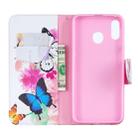 Colored Drawing Pattern Horizontal Flip Leather Case for Samsung Galaxy M20,with Holder & Card Slots & Wallet(Two Butterflies) - 1