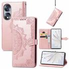 For Honor 70 Mandala Flower Embossed Horizontal Flip Leather Phone Case(Rose Gold) - 1