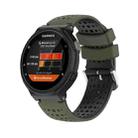 For Garmin Forerunner 220 Silicone Sports Two-Color Watch Band(Amygreen+Black) - 1