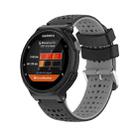For Garmin Forerunner 220 Silicone Sports Two-Color Watch Band(Black+Grey) - 1