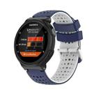 For Garmin Forerunner 220 Silicone Sports Two-Color Watch Band(Blue+White) - 1