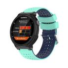 For Garmin Forerunner 220 Silicone Sports Two-Color Watch Band(Water Duck+Blue) - 1