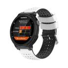 For Garmin Forerunner 230 Silicone Sports Two-Color Watch Band(White+Black) - 1